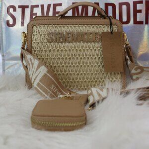 Steve Madden Bevelyn Straw Satchel Bag - NWT